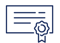 certificate with ribbon icon