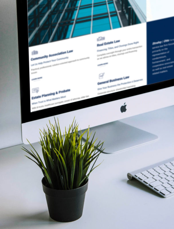 Screen with picture of website